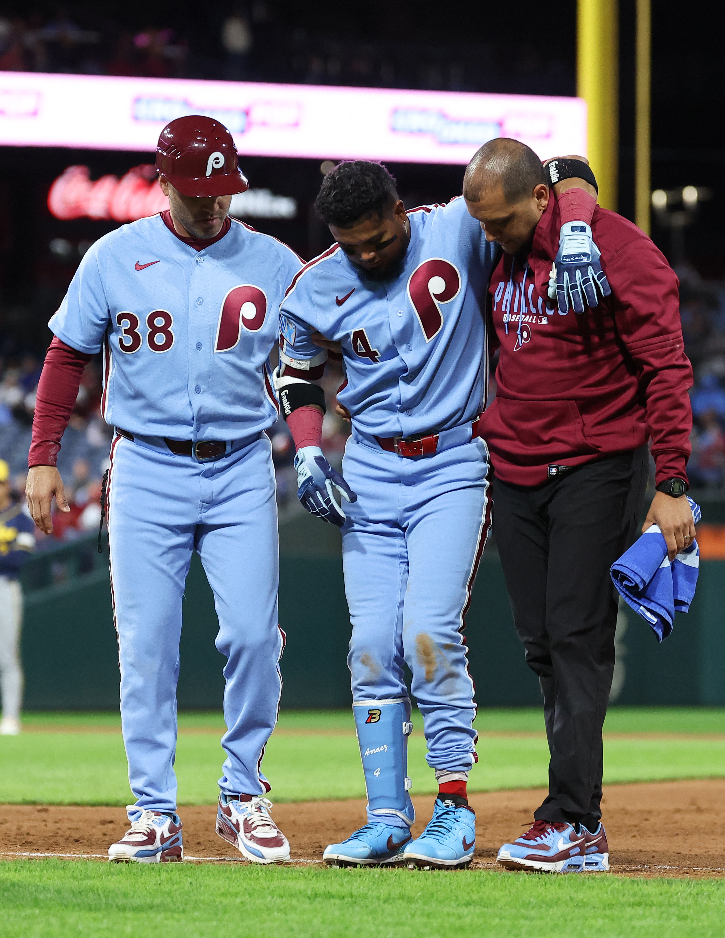 Phillies cleanup hitter Luis Arráez isn't going on the injured list, yet