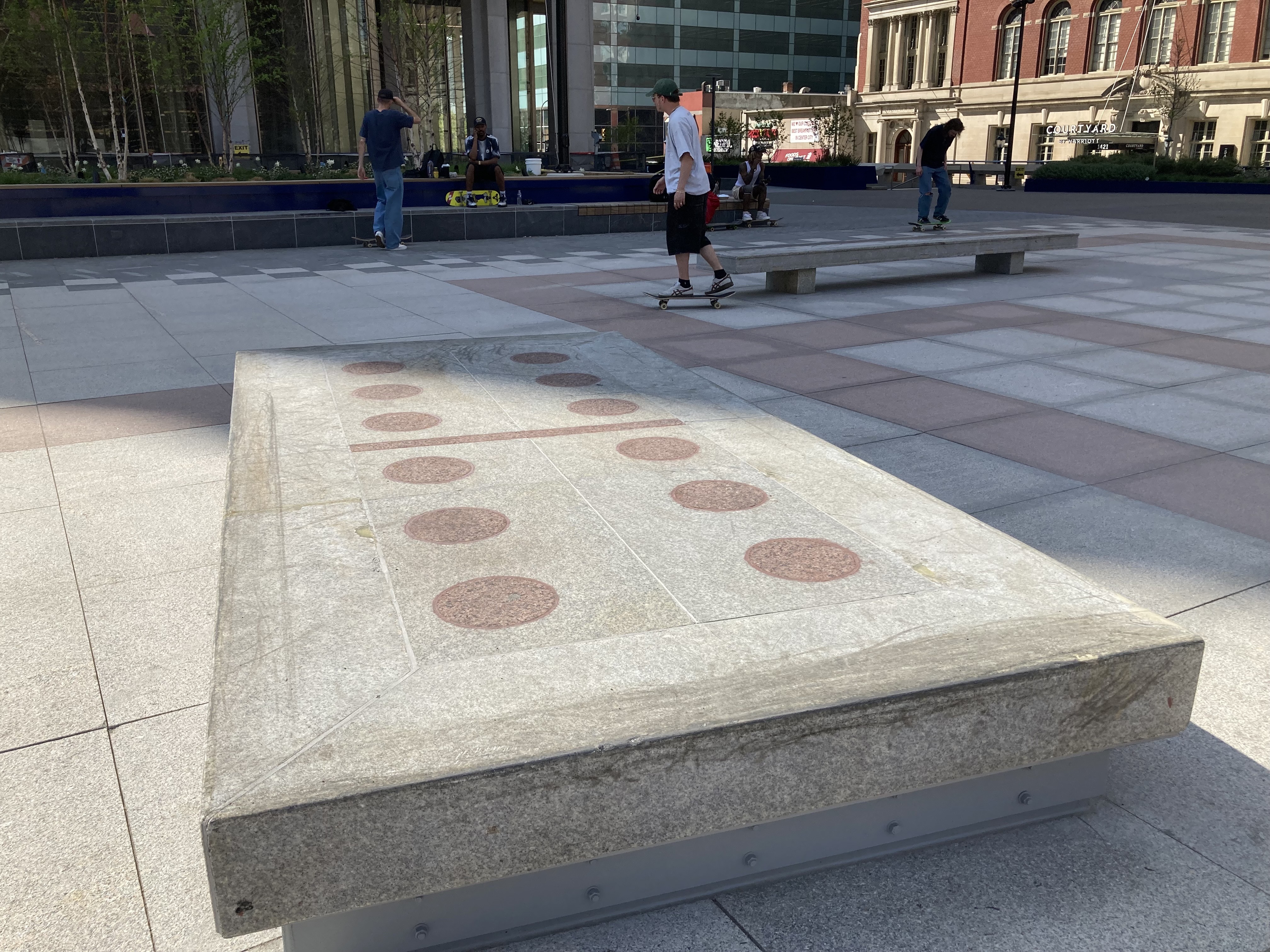 At redesigned Thomas Paine Plaza, skateboarders' new space keeps their last domino from falling