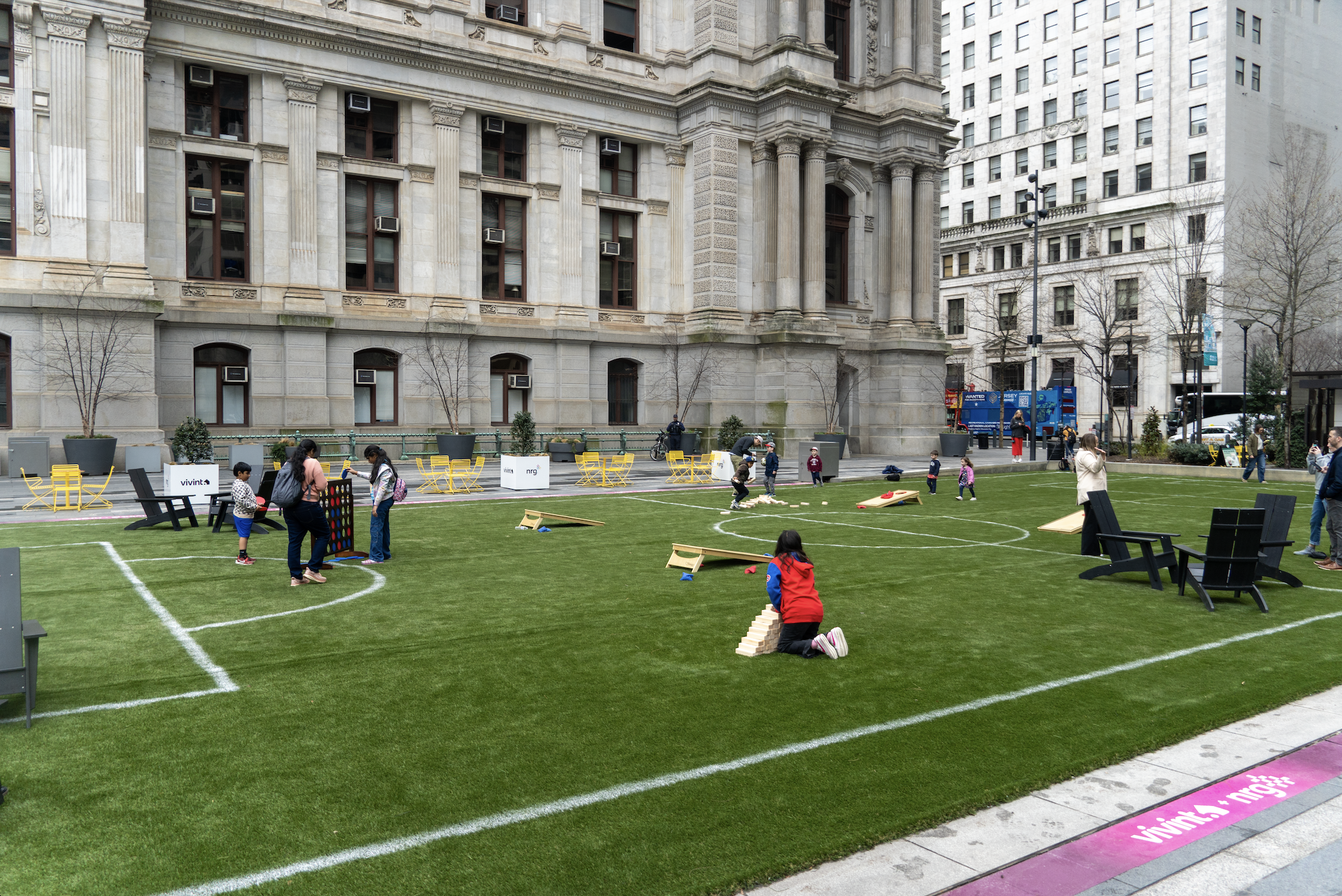 World Cup play area brings lawn games to City Hall