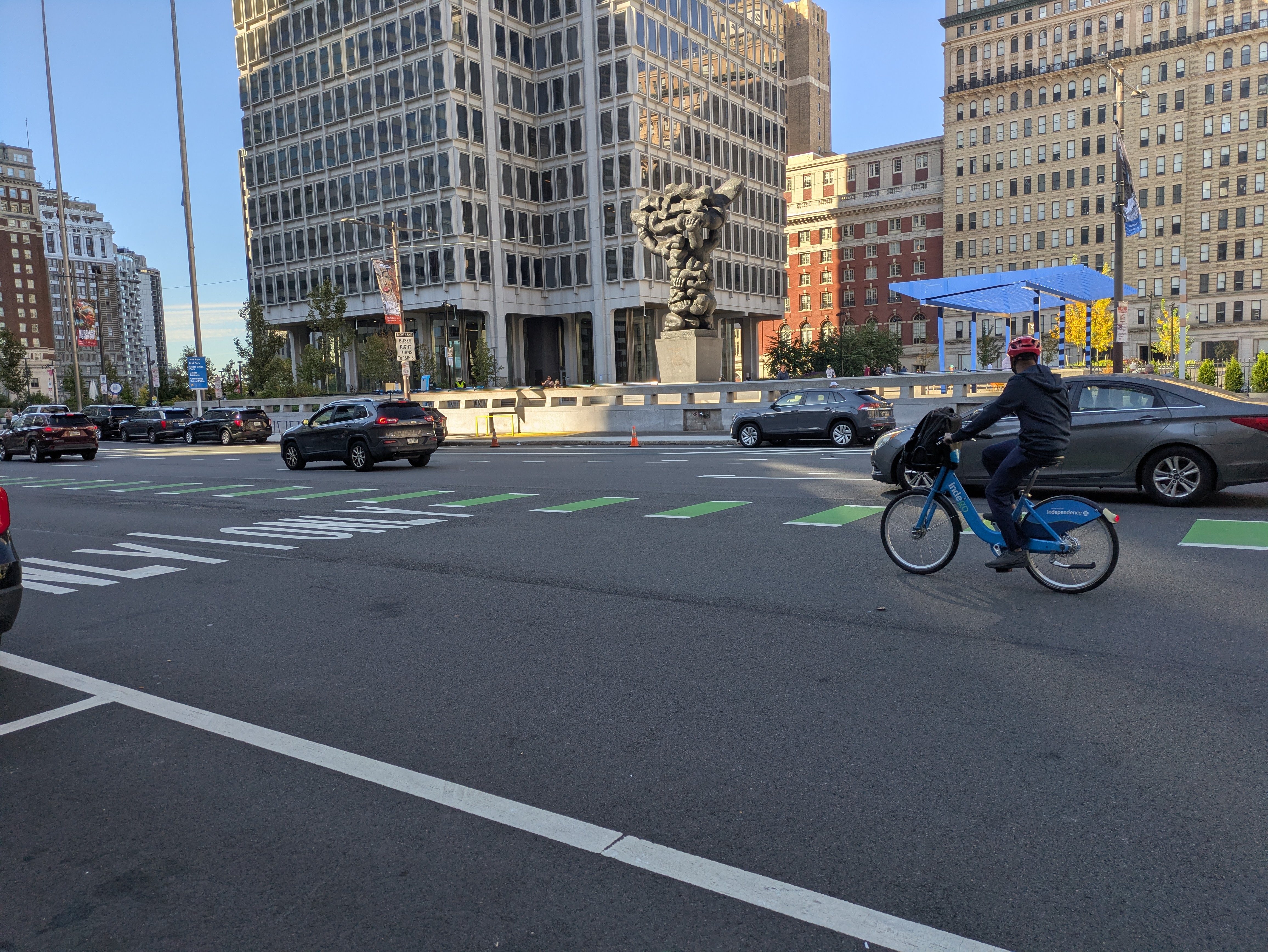 City Council makes bike lane around City Hall permanent a year after it was installed by PennDOT