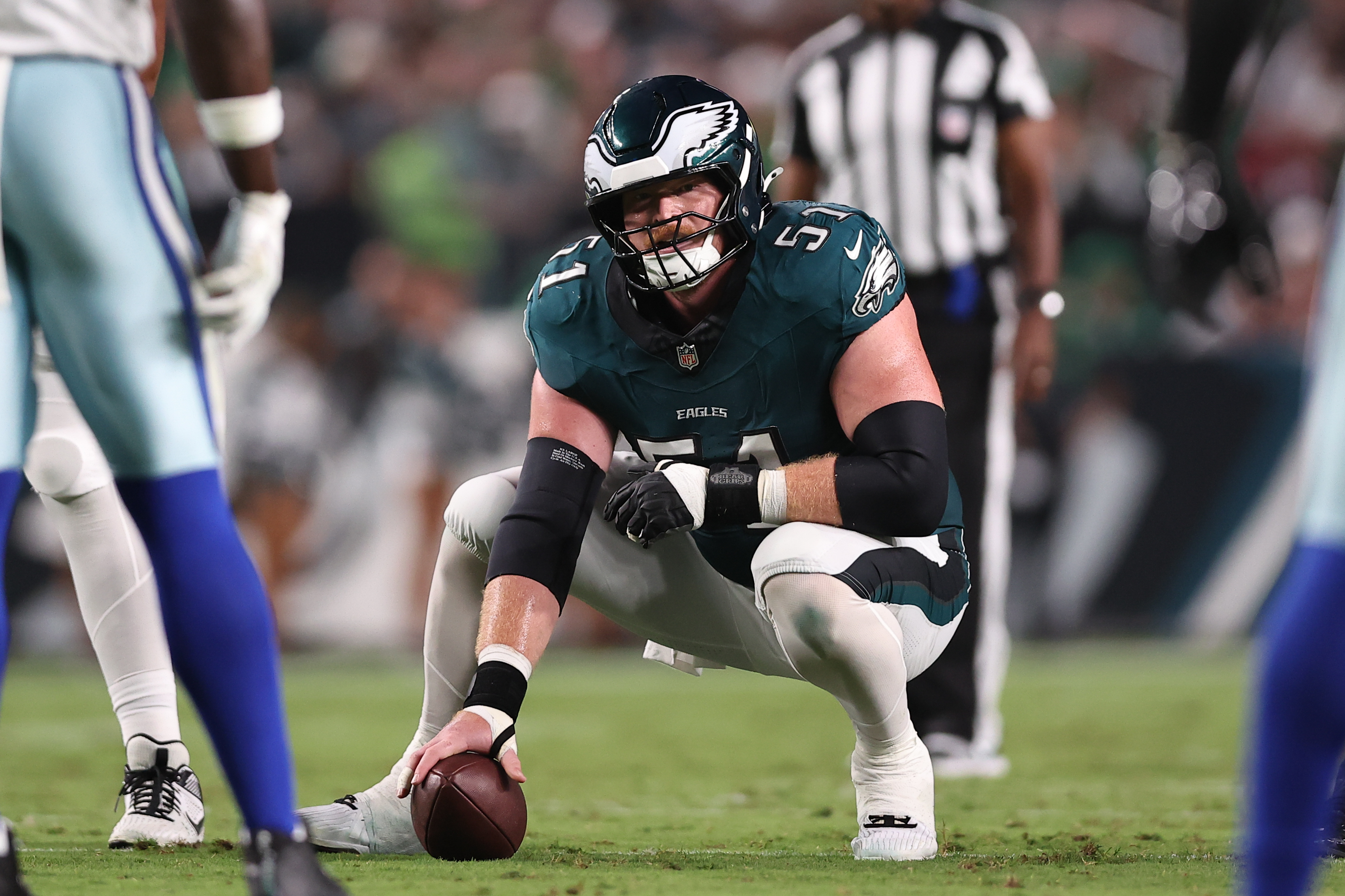 Eagles notes: Cam Jurgens' back, Jeff Stoutland surfaces, Myles Garrett available?